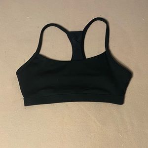 Black Sports bra with rose detail on the side XS